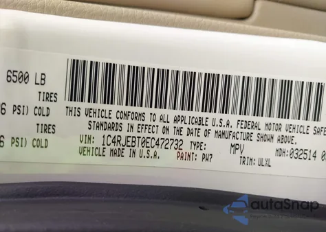 2014 Jeep Grand Cherokee Limited из США, поврежденный, VIN 1C4RJEBT0EC472732